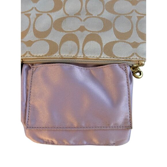 Coach Signature Canvas Wristlet - Khaki/Raspberry/Teal - Picture 5 of 10